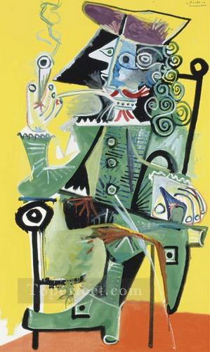 Mousquetaire a la pipe 3 1968 Cubism Oil Paintings